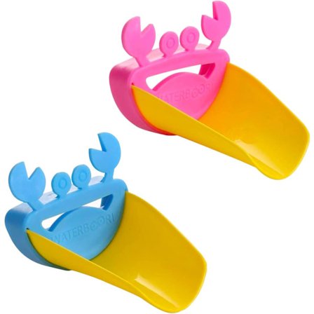 Haneforlænger 2 Dele Krabbeformet Haneforlænger Tilbehør Vaskehåndtag Forlænger PP Forlænger til Børn Håndvask Køkken Badeværelse Vask, Blå + P