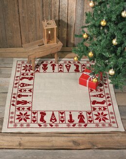 Broderikit Julgransmatta Julstämning