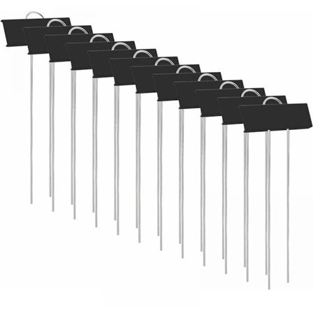 12-delt planteskilt - hageskilt i metall - svart