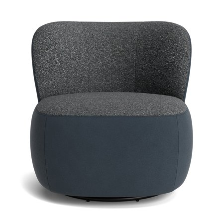 Alma Lænestol med Drejefunktion - Grå/Blå - Komfortabel og Stilfuld - 73x85x75cm - Perfekt Lænestol til Afslapning og Hygge i Hjemmet