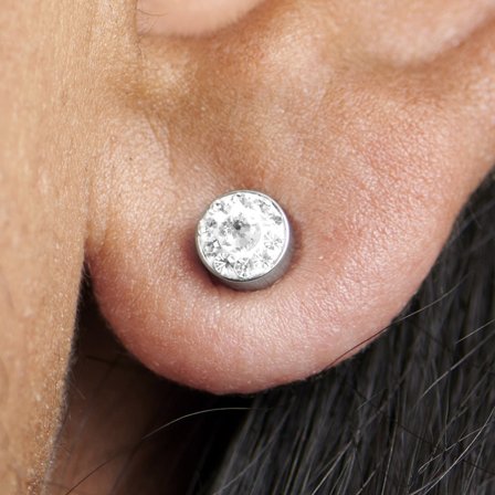 6 mm-es mágneses fülbevaló kristállyal férfiaknak - Mágneses fülbevalók