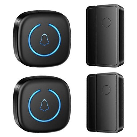 M8 Kommersiell Trådlös Dörrmagnet Sensor Ringklocka Välkomstbesökare Larm med 2 Sändare 2 Mottagare