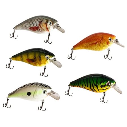 5 fiskelokker i kasse - Wobler - Geddefiskeri - geddeagn