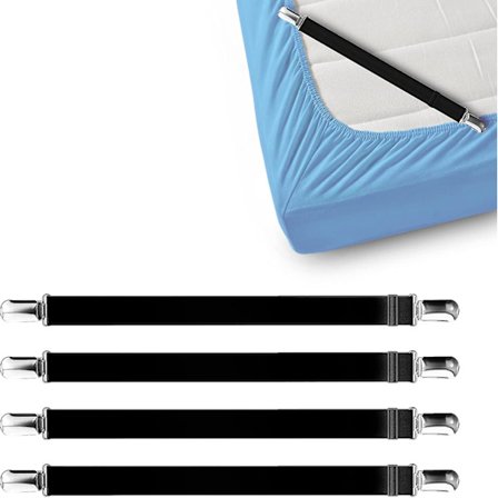 4 stk. lakenklips holder laken på plass - hjørnebånd seler for tilpassede laken - madrasslaken grippere holdere stropper passer fra fester