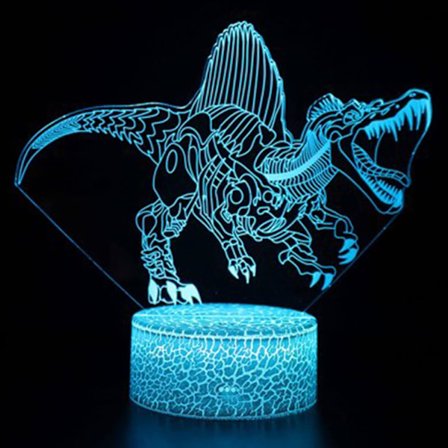 Dragon Gifts Barnlampa för barn, färger med fjärrkontroll 3D optisk illusion barnlampa som en perfekt present till pojkar och flickor GOT (Färg: Blå)