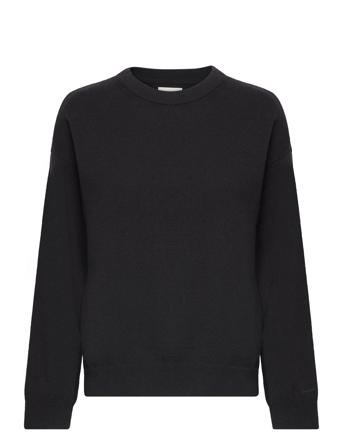 Superfine Lambswool C-Neck Tops Knitwear Jumpers Black GANT