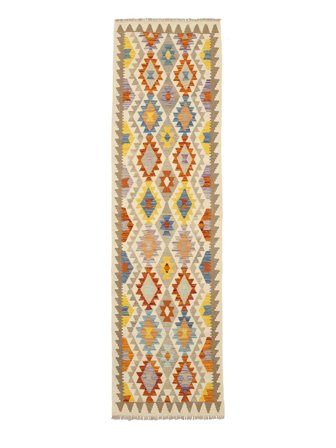 Hand Woven Kilim Afghan Old Style Rug 83X290 Orange/Brown