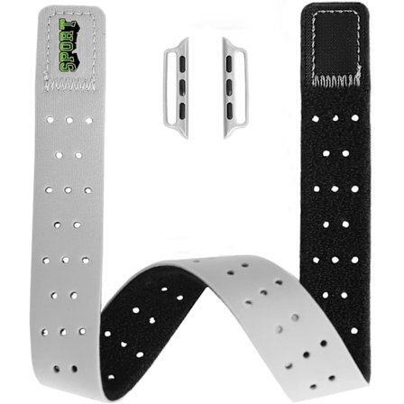 2025 Senaste Modell Sport Edition Armband - Elastiskt och Andningsbart Lycra Armband för Apple Watch Silver 38/40/41mm