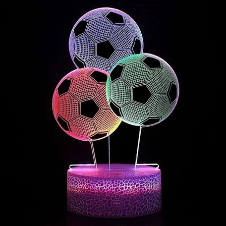 Fotball Nattlampe, 3D Visuell Bordlampe, Hjemmeinnredning Fotballgave