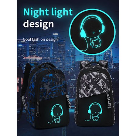 Reppu koulupojille, reppu lapsille, camo-kirjalaukku yläkoululaisille, vedenpitävä matkareppu (sininen)