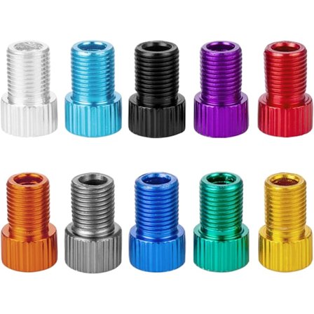 Ventiladapter, konverter Presta til Schrader-adapter til cykel, pump dæk med standardpumpe eller luftkompressor (10 stk)