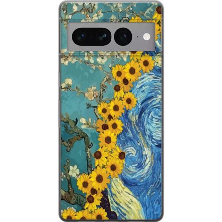 Kompatibelt Mobilskal till Google Pixel 7 Pro Van Gogh solros affisch Starry Night konst inspirerade blommor konstnärlig målning retro konst design