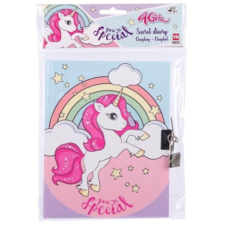 4-pigers dagbog med lås