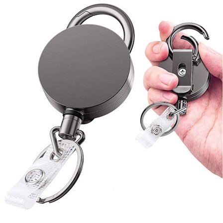 Heavy Duty Retractable Badge Holder Reel, Metal ID Badge Holder w