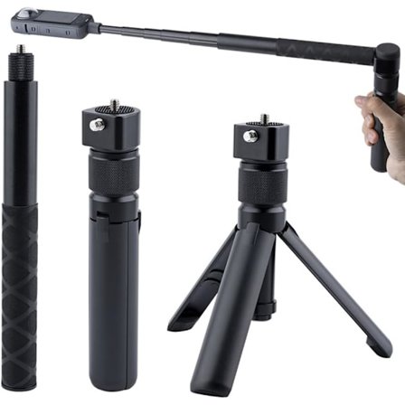 Bullet Time Bundle Håndtag Tripod Roterende Greb med Usynlig Selfie Stick til Insta 360 x4/x3 DJI Pocket 3 Gopro Universal Action Kamera (4