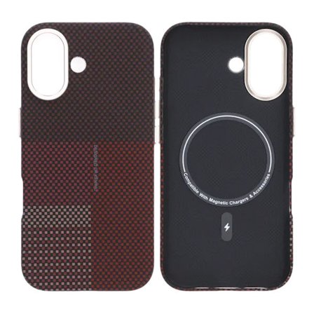Gilded Magnetic Case For iPhone 17 Grid Red