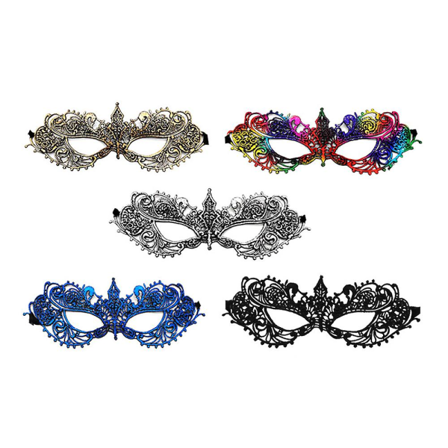 Galaxy Sett med 5 spissede venetianske masker for maskeradeball, maskeradball, Halloween, kostymefest