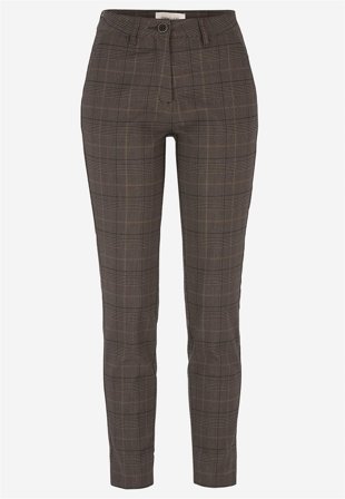 Freequent - Vævede, ternede bukser i brun / ternet til damer i størrelse M (40) - Cellbes