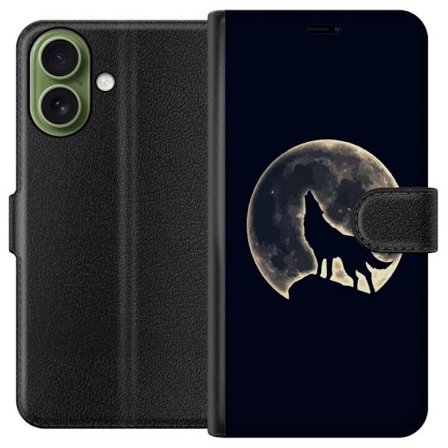 Kompatibelt Lommeboketui til Apple iPhone 17 Ulve Måne