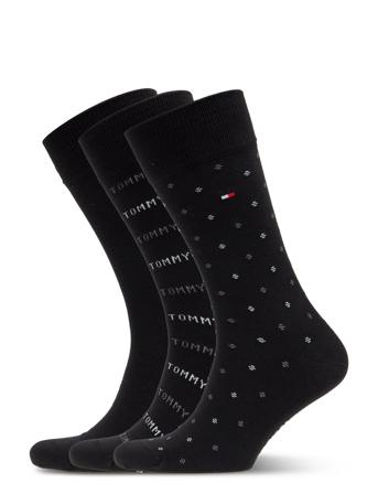 Th Men Sock 3P Giftbox Underwear Socks Regular Socks Musta Tommy Hilfiger