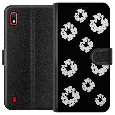 Samsung Galaxy A10 Tegnebogsetui Tears æstetisk med en tidløs denimfølelse og blomsterinspirerede detaljer, der giver en udtryksfuld og premium bys