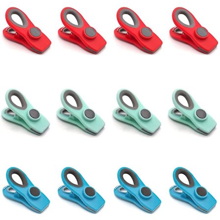 12-pack chipspåsklämma, magnetiska matklämmor, köksklämmor