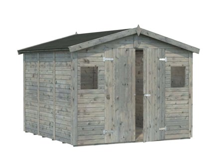 Palmako Dan Förråd 7,6/inv. 7 m², grå impregnerad, Stugor & förråd