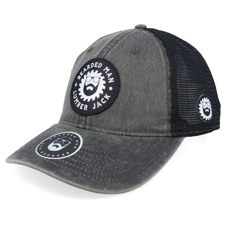Bearded Man - Grijs trucker Cap - Saw Blade Logo 211 Grey/Black Trucker @ Hatstore
