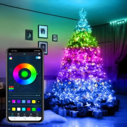Älykkäät jouluvalot RGB LED-valonauha APP-kaukosäätimellä 10m_qq