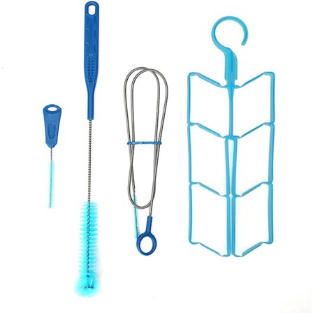 4-i-1 Rensesæt til Vandpose - Inkluderer Børste og Rengøringsstativ - Blå