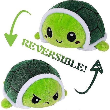 Vendbar Plys Skildpadde, Sød Dukke Skildpadde Legetøj til Børn Legetøj, Dobbeltsidet Udstoppede Legetøj, Skildpadde Kæreste Gave (Grøn)
