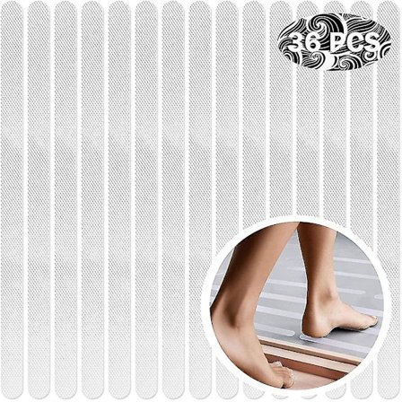 36 stk. skridsikre badeværelsestape, skridsikre klistermærker, gennemsigtig bruser