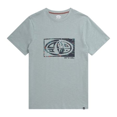 Animal Mens Tropical Leaves Organic T-Shirt XL Corn Blue