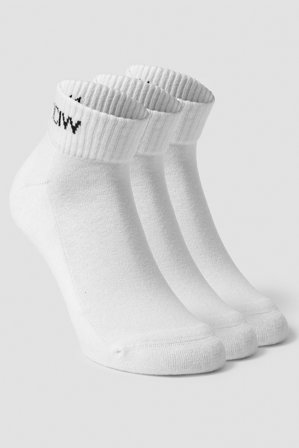 ICANIWILL - Training Half Socks 3-pack White - Træningstøj fra ICIW