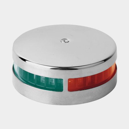 Latarni zespolona do montażu pokładowego, 3.4 W, 12 V, 225°, stal nierdzewna, czerwona/zielona, do jachtów <20 metrów + LED 3.4 W - Jachtowa