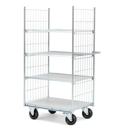 Etagenwagen CARRIER mit 4 Böden, 800 x 600 mm, verzinkt
