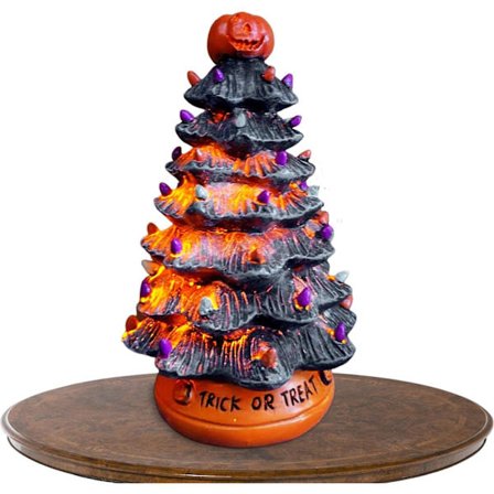 Lysende Halloween-tredekor - Halloween-juletre, innendørs Halloween-dekorasjoner for hjemmet, feriegresskar-tredekorasjon for