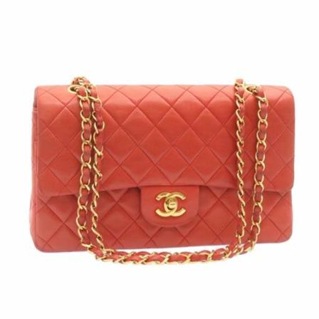 Chanel Vintage Shoulder Tass , Rood , Dames , Maat: ONE Size Vintage Tassen
