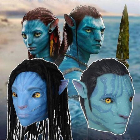 2025 Film Avatar 2 Cosplay Maske Latex The Way of Water Alien Kostymefest Halloween Masker Voksen