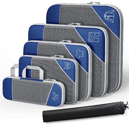 Reiseoppbevaringsposer 6 deler sett MARINE BLÅ