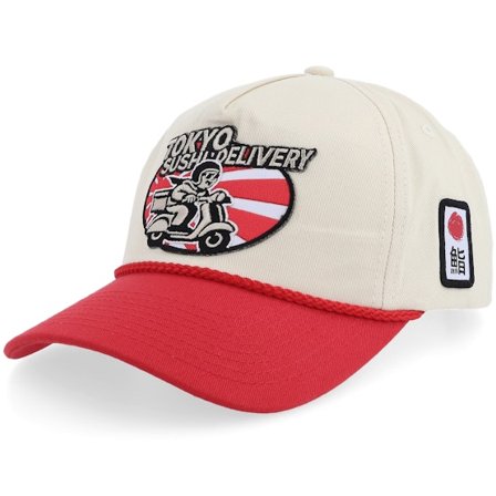 Yapan - Beige - adjustable - Cap - Tokyo Sushi Delivery Rope Golfer Stone/Red Adjustable - Hatstore