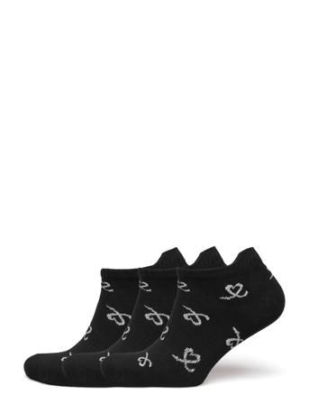 Heart Sock Pack, Kit Of 3 Lingerie Socks Footies/Ankle Socks Svart Daily Sports*Betinget Tilbud