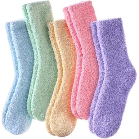 Fuzzy Sokker Dame Fluffy Sovesokker Myke Komfortable Plysj Hjemmesokker Loer Ikke 5 Par