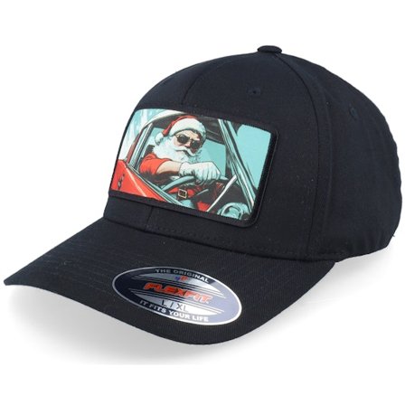 Ho-Ho-Hats - Schwarz flexfit Cap - Santa Claus Going For A Ride Black Flexfit @ Hatstore