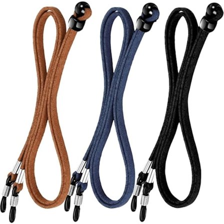 3 stk. Universal Læder Brillekæde Snor Skridsikre Brilleremme Brillekæde Justerbar Brillesnor Halskæde Brilleholder