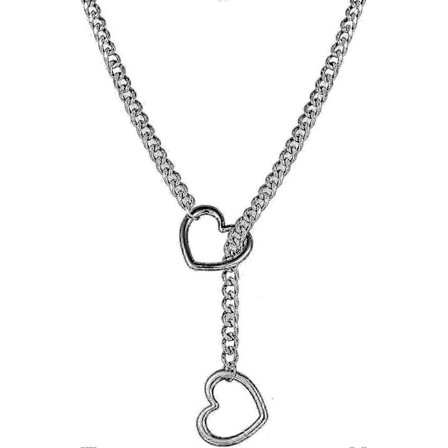 Halsband med hjärtformad O-ring och glidkedja för kvinnor, kubansk kedja i rostfritt stål, punkrock-halsband, handgjort