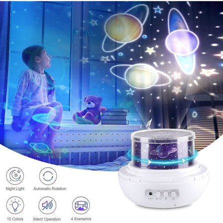 Natlampeprojektor, Støjsvag Stjernelys Roterende Projektor Galaxy Pro