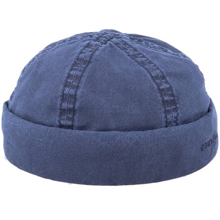 Stetson - Delave Organic Cotton Gun Metal Docker Docker Blue Beanie - @ Hatstore