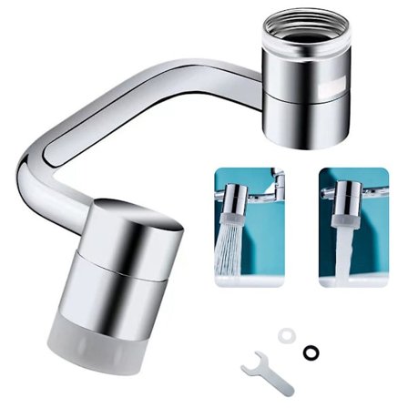 2024Splash Filter Kran 1080 Roterbar Kran Sprayer Hode Kran Forlenger Aerator Vaskekran Tilbehør [DB]