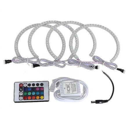 Angel Eyes Sett Xenon Frontlykter RGB Posisjonslysringer Halo Ring For E36 E38 E39 E46 3 5 7 Serie